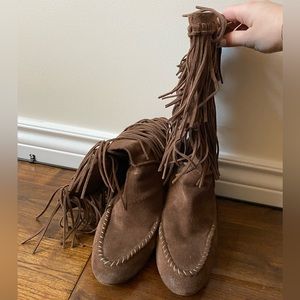7 for all Mankind Brown Fringe Boots